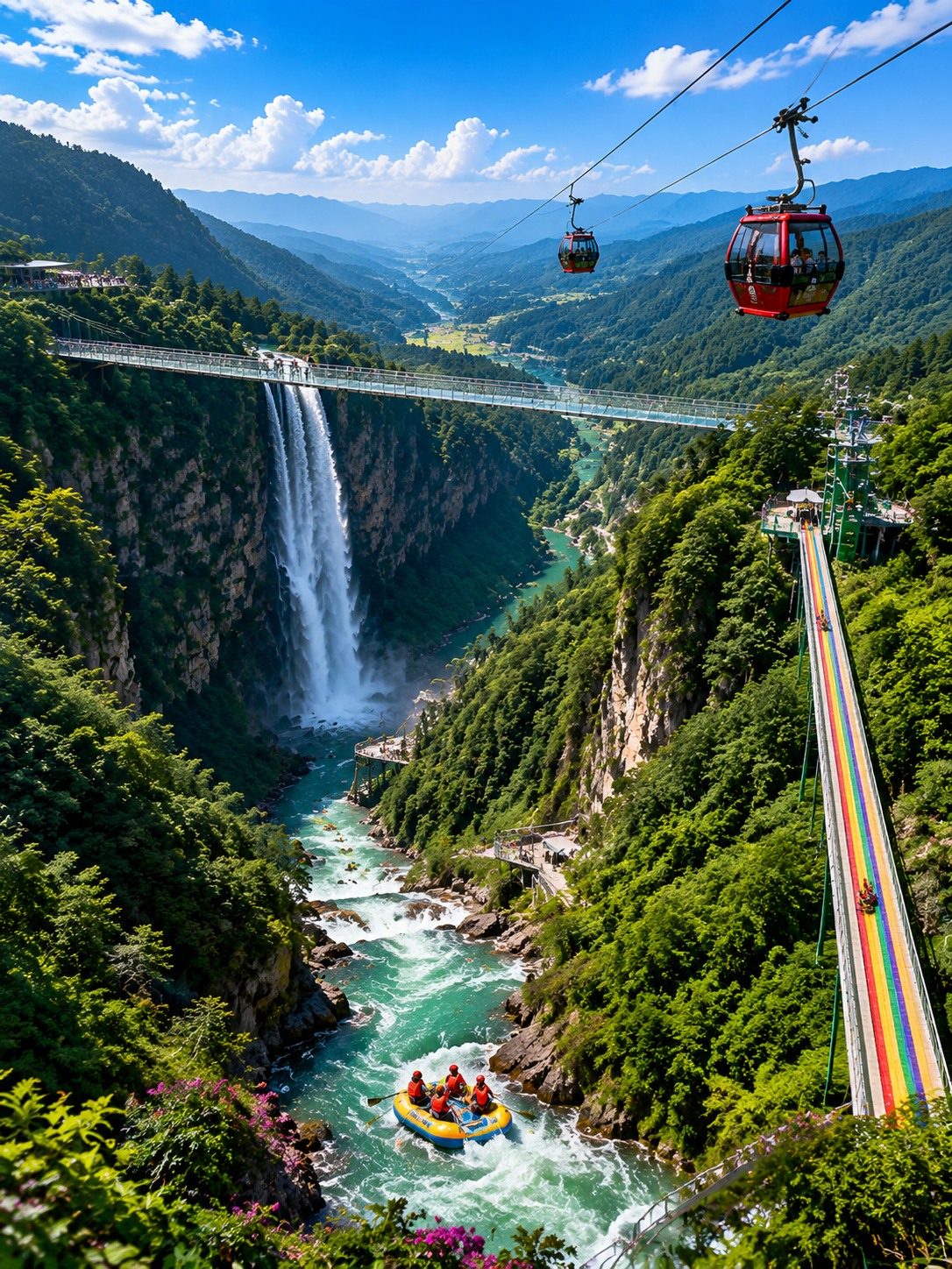 Gulong Canyon Day Tour from Guangzhou | Glass Skywalk, Waterfalls & Canyon Drifting